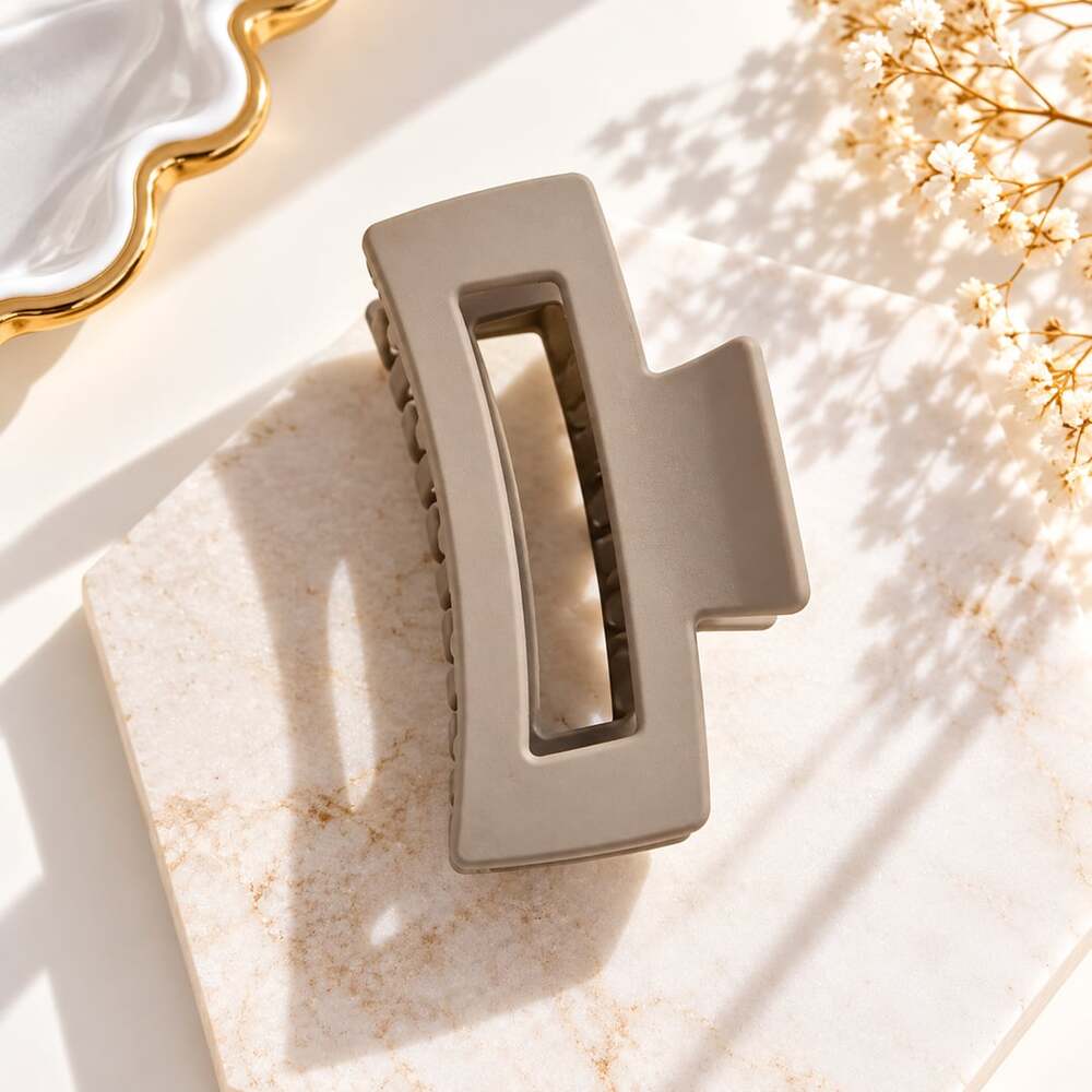 Taupe Claw Clip Minimalist Neutral Clean Girl Large Hair Clip